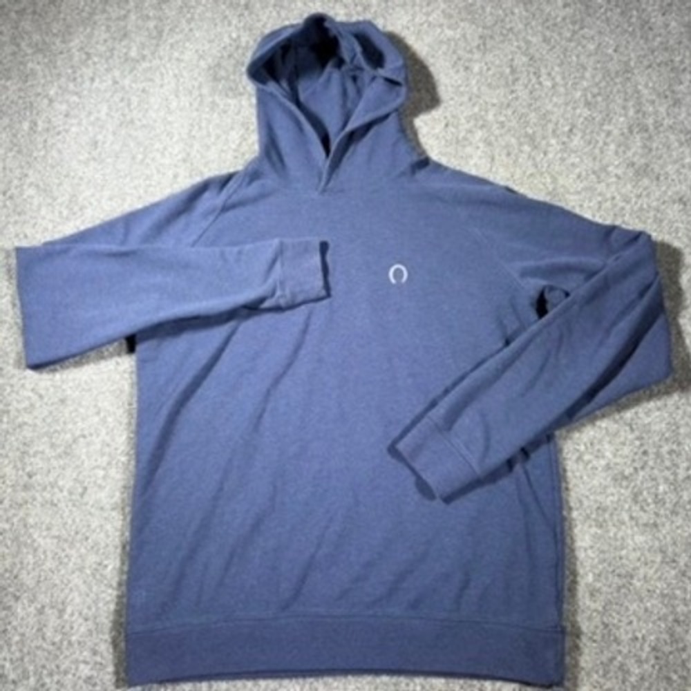 Holderness & Bourne Mens Blue Heather Dry Luxe Performance Hoodie Size M